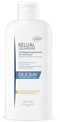 DUCRAY Kelual Squanorm - Shampoo Trockene Schuppen - Entfernt 100% Schuppen - Probiotic-Science-Technologie - Feuchtigkeitsspendend - 2 Monate Rückfallschutz - Juckende Kopfhaut - 200 ml