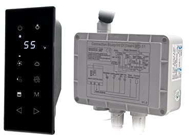 Generador de vapor para Sauna, 3kw Gabinete de ducha Split Bapete de vapor Sauna Generador for baño Hogar Spa Impermeable IP4 Controlador de vapor negro,Máquina de vapor para sauna