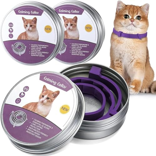 GIUSOBG Collare Calmante per Cani 2 Pezzi 62 CM Anti-ansia Regolabile Feromoni Misura Regolabile (Collari per gatti*2)
