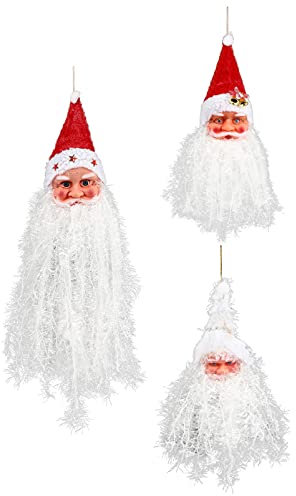 Zerodeko 3 Stück Weihnachtsmann Bart Anhänger Faser Umweltfreundlich Weihnachtsbaum Deko Für Tisch Wand Baum Home Festliche Weihnachtsdekoration