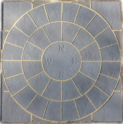 1.8m Compass Circle Squared Off Kit Grey Paving Stone | Garden Patio Feature, Decor Landscaping, Building Materials, Decorative Stones, Concrete Slabs