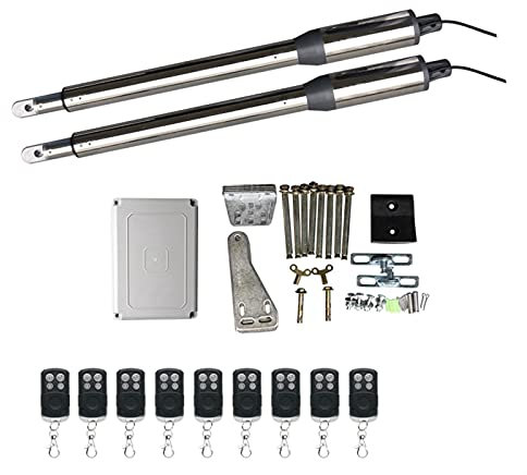 Motor Puerta Corredera, 300 kg ARM automático DUAL SWING GATE GATE ABREABER OPERADOR DRUCTOR DE PUERTA DE STORDO DE LA PUERTA ABRAÑO for EL CONTROL DE ACCESO SEGURIDAD DE HOGAR ,para puerta(9 remotes)