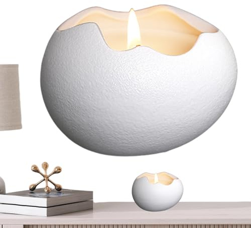 Candeladores de luz de té, pequeños candelabros votivos | Candelador de huevo de Pascua - Candelador de cerámica de cerámica en de huevo listas para centros de mesa decoración de la mesa del cumpleaño
