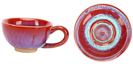 Warmhm Tazze Da Caffè in Ceramica Con Piattino Tazze Da Tè in Stile Europeo Adatte Per Acqua Calda o Fredda Per Casa Bar e Ristoranti