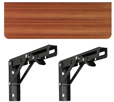 ZHZHXR Estantería Plegable de Pared Plegable Estantería Pared Banco de Trabajo Plegable Flotante para Cocina, Artesanía, Producción, Barras(Teak,100x20cm/39.37x7.87in)