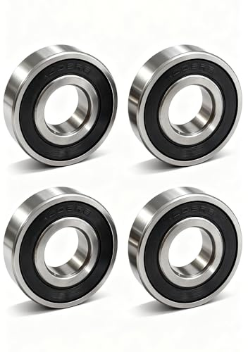 6203-2RS Kugellager Double Shielded Miniatur Rillenkugellager 4er-Pack, Chromstahl, doppelseitig gummiabgedichtet (17 mm x 40 mm x 12 mm)