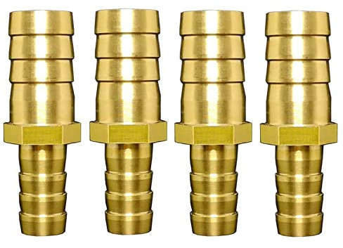 Rohradapter, Kupplungsanschlüsse, 4 Stück, Messing, gerader Schlauch, Rohrverschraubung, gleiche Widerhaken, Reduzierverbindung, Gas, Kupfer, Verbindungsstück-Adapter(5mm 8mm)
