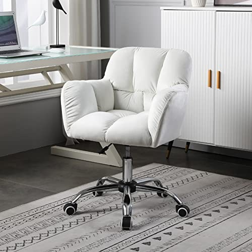 Modern sammet ergonomisk mittrygg snurrstol för hemmakontor justerbar höjd lätt lyxig design