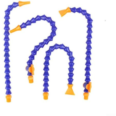 Minhe Ugello per tubo di raffreddamento in alluminio, giunto di base girevole regolabile per soffiare acqua, olio, spray, bocca piatta, tubo serpente per officina, blu (D)