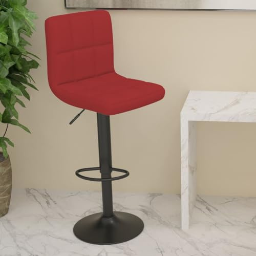 Augerqir Barstol, vinröd, ståpall vridbar, justerbar höjd med fotstöd, stol för disk kök köksö, matsal, bistrolounge, stabil metallfot 40 x 47 x 90 till 111 cm