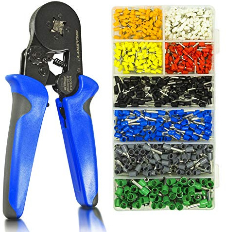 HASKYY 800 tlg Crimpzangen Aderendhülsen Set I Aderendhülsenzange inkl. 800 x Kabelschuhe 0.25-6mm² I Werkzeug Kit I Abisolierzange I Kabelschuhzange