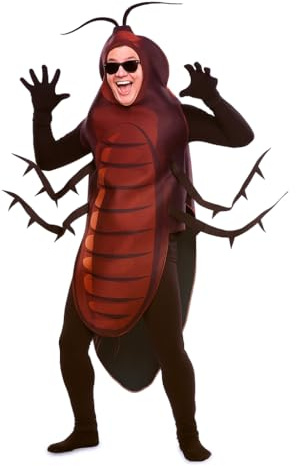 EUROCARNAVALES Humorvolles Kakerlaken-Kostüm für Herren Tierkostüm schwarz-braun - Braun