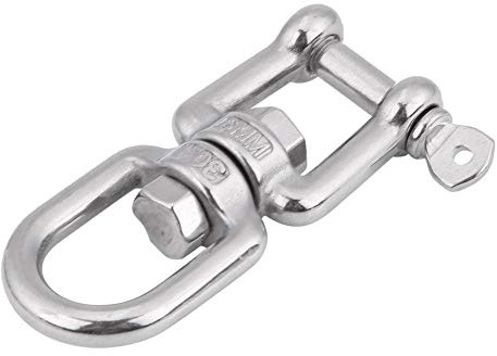 Grillete Giratorio Aramox, Dispositivo de Grillete Rodante a Presión con Anillo Giratorio Resistente de Acero Inoxidable 304 (6 mm)