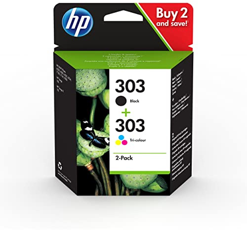HP Tintenpatrone, 303, 3YM92AE, original, schwarz / 3farbig, 4 ml, 200/165 Seiten (schwarzweiß/farbig) (2 Stück), Sie erhalten 1 Packung á 2 Stück