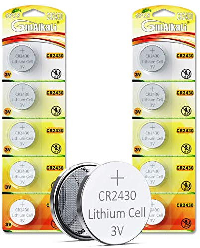 GutAlkaLi Lithium-Knopfzelle (CR 2430, Blisterpackung mit 10 Lithium-Batterien, 3 V)