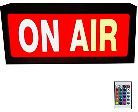 GSDGV On Air Light Box, Light Sign Lightbox, batteriebetriebene drahtlose Wanddekoration, Fernbedienung mit Dimmbar, für Pubs Home Cinema Studio(Schwarz,Size:2)