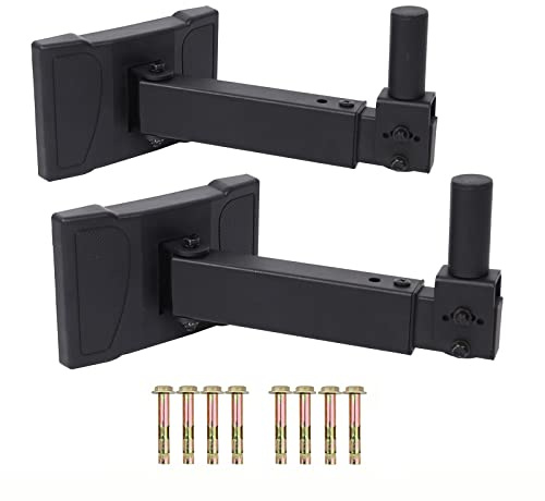 Howonder HD-339 Lautsprecher Wandhalterung, 45° Vertikal & 180° Horizontal Einstellbar, Bis 45 kg Tragkraft, Universell für Bars, Kirchen & Konferenzräume Geeignet, 2er-Pack, Schwarz