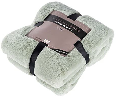 Wohndecke HEAVEN in Felloptik in verschiedenen Größen und Farben, Farbe:jade (grün), Größe:150 x 200 cm