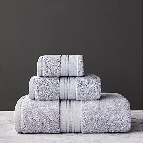 YANYUESHOP Badetuch für Erwachsene aus ägyptischer Baumwolle, Streifen für Strandbäder, Hotel, weiche Handtücher, flauschig und absorbieren, 3-teiliges Set (Color : F, Size : 3Pcs Towel Set)