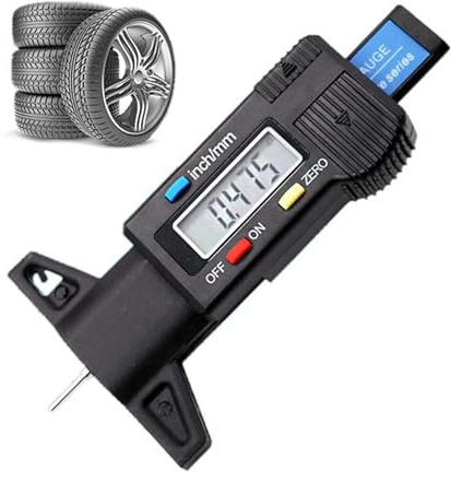 WANGCL Medidor de la Banda de Rodadura del neumático Medidor de Profundidad del neumático Digital 0-25.4mm Herramienta de medición para automóviles Camiones Motor - Negro