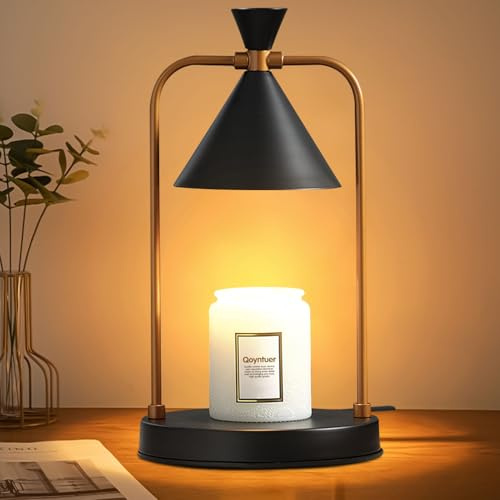 Qoyntuer Candle Warmer Lamp with Timer, Dimmable Candle Light Electric Candle Warmer Compatible with Various Candles, Candle Holders for Home Decor, Gifts for Women Christmas Housewarming