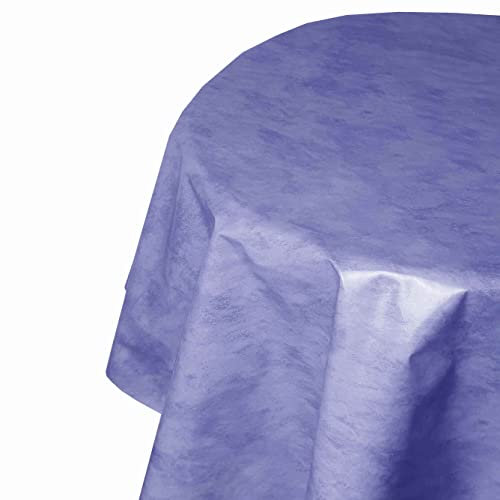 Wachstuch Wachstischdecke Tischdecke Gartentischdecke Größe wählbar Leicht Marmoriert Hellblau Oval 130 x 180 cm abwaschbar