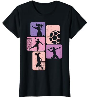 Handball Retro Handballerin für Handballspielerin Mädchen T-Shirt