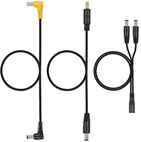 TalentCell 3M Black Male-to-Male Power Adapter Cable, DC 5.5x2.1mm to DC 5.5x2.5mm, DC5521 to DC4017, 12V, 120W, CCTV Camera, LED Strip Light