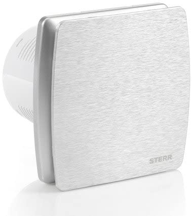 STERR Bathroom Extractor Fan LFS100-QST 100 mm with Timer and Backdraft Shutter Silver - Silent Bathroom Fan