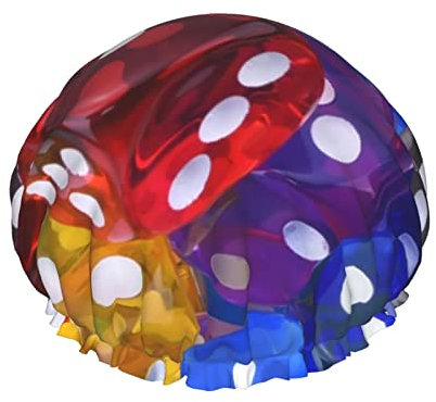 Set di dadi per giochi cuffia da doccia a doppio strato impermeabile cuffia per capelli elastica riutilizzabile