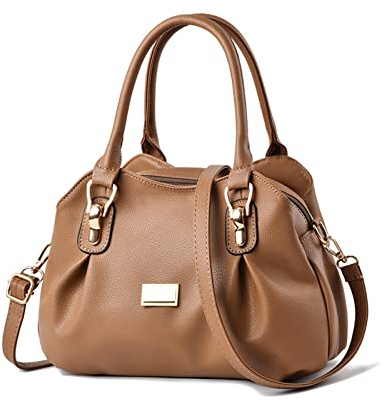NICOLE & DORIS Frauen Tasche Elegante Handtaschen Damen Designer Shopper Schultertaschen PU Leder Henkeltasche Umhängetasche Mode Satchel Handtasche mit Vielen Fächern Khaki