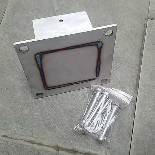 Aufschraubhülse 2pcs Holzzaunpfosten, 50 60 70 80 90 100 120 150 200 mm Betonpflaster für Deck- oder Vinylpflaster/Postfach, Edelstahlbodenplatte. (Color : 2pack, Size : 90x90 mm (3.5x3.5 in))