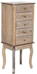 Home ESPRIT Schmuckkästchen, freistehend, natürlich, Spiegel, MDF, 37 x 28 x 91,5 cm