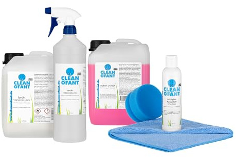CLEANOFANT Außen Reiniger & Sprüh-Versiegelung & Acrylglas-Kunststoff-Politur Set - für Wohnwagen Wohnmobil Caravan