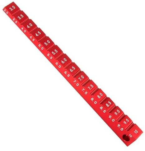 Loufy Verstellbares Lineal, verstellbar, ferngesteuertes Auto, Fahrhöhe 3–10 mm & Felge, Sturzwerkzeuge, RC-Auto-Ersatzteile, Rot