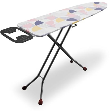 Leonardo Fai Da Te - asse da stiro 33x110 cm - Asse da stiro in acciaio con leva pieghevole e Poggiaferro