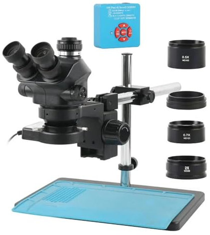 Mikroskop-Zubehör-Kit 7X-50X Kontinuierliche Zoom Trinocular Stereo Mikroskop Mikroskop 1080P 48MP HDMI USB Video Kamera for Telefon PCB Löten Reparatur Mikroskopische Objektträger (Size : 55MP 4K 2K