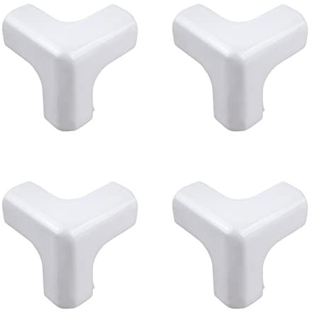 bephible Schreibtisch-Eckenschutz, stoßfest, dreidimensional, Sicherheits-Möbel-Stoßstange, scharfe Eckkissen für Zuhause, Weiß, 4 Stück