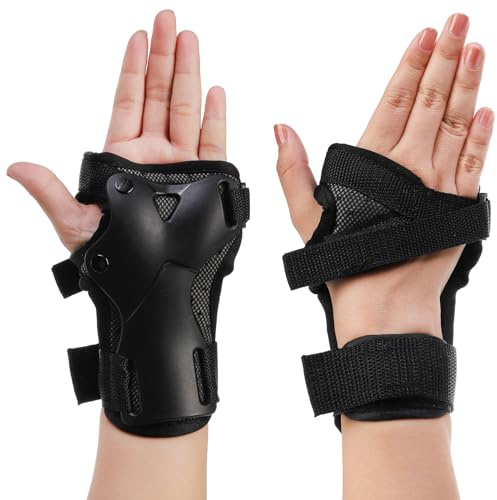 Hiceeden Wrist Guard for Roller Skating and Skateboarding, Wrist Protector (1 Pair) with Storage Bag, Wrist Brace Wrist Pads for Kids/Adult/Youth (L (Adults over 14 years))