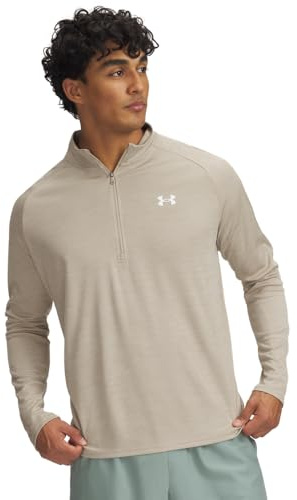 Under Armour Men's Tech Textured Half Zip Long Sleeve, Stream/Black, XL