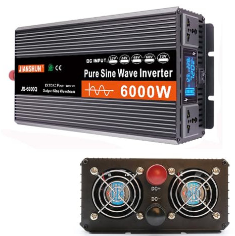 inversor 12V 24V 48V 60V A AC 110V /220 V Onda Pura 3000W-6000W，convertidor de Corriente para Coche Placa Solar de Aislamiento galvanico,6000W-48VTO220V