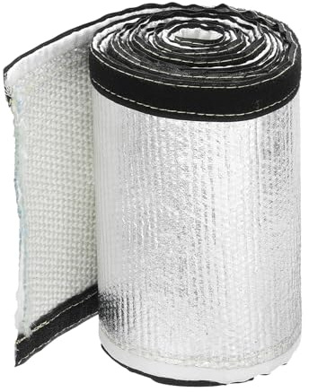 QUARKZMAN 3mm Guaina Termica in Alluminio 1.77 ID x 10Ft Guaina Termica in Alluminio Metallizzato in Fibre di Vetro per Cavi di Alimentazione Cavi Cablaggio Elettrico