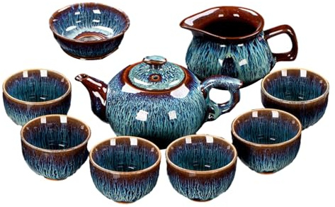 Juego de té de cerámica para horno doméstico de 50-250 ml, juego de té de cerámica minimalista chino, caja de ollas Xishi verde