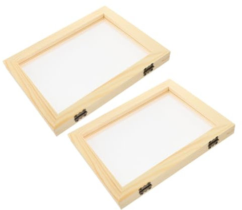 IWOWHERO 2stücke Papierherstellungsrahmen Aus Holz DIY-papierherstellungssiebe Bastelholzrahmen Für Papierherstellung Mit Netz