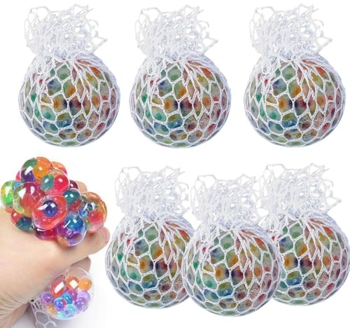 6 Pezzi Pallina Giocattoli Antistress,Palline Antistress Bambini,Palline Antistress,Giocattoli da Decompressione Palline per Sollievo Dall'ansia e Dell'autismo Bambini e Adulti, Palla Antistress Rete