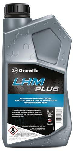 Granville LHM Plus Hydraulic Fluid Lubricant – 1L | High-Performance Mineral-Based Hydraulic Fluid Oil | ABS/ASR & ASC Fluid | Hydraulic Fluid for Hydraulic Systems