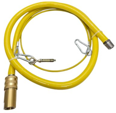Duraplast UK™ 1500mm x 3/4 Cater Hose - Commercial Gas Hose with Quick Release Coupler & Safety Lanyard - Flexible, Durable, and Heat Resistant - Ideal for Professional Kitchens | 1.5m Length