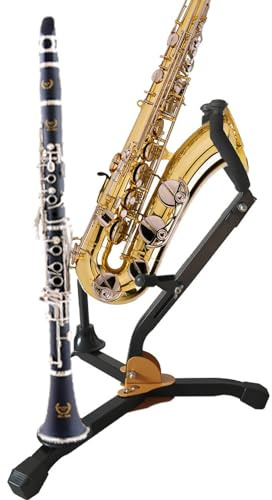 Saxophonständer, zusammenklappbar, für Musikinstrumente, Metall, dreieckige Basis, Saxophonhalter, Alt, Tenor, Saxophonständer
