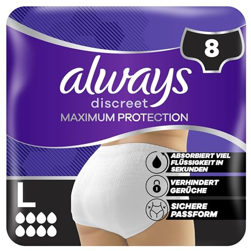 always Discreet Inkontinenz Höschen Max Schutz Größe L 10 Stück