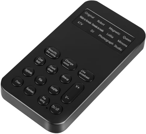 KOMBIUDA Mini Carte Son pour Téléphone et PC 8 Effets Sonores, Embelisseur de Voix Portable en Abs, Facile à Transporter pour Divertissement et Live Broadcast